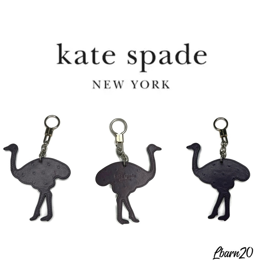 Kate Spade Plum Purple Aubergine Vintage Large Keychain Fob